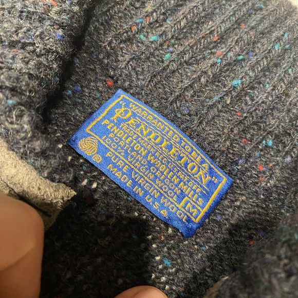 Pendleton Wool Sweater Men's M Navy Henley 2 Button Pullover Virgin USA VTG - Picture 3 of 7